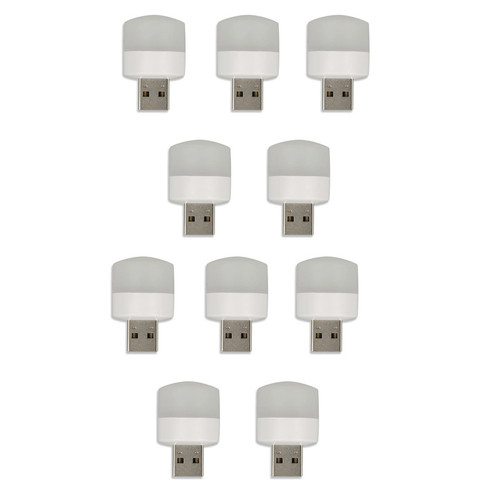 چراغ قوه مدل USB با نور مهتابی بسته 10 عددی